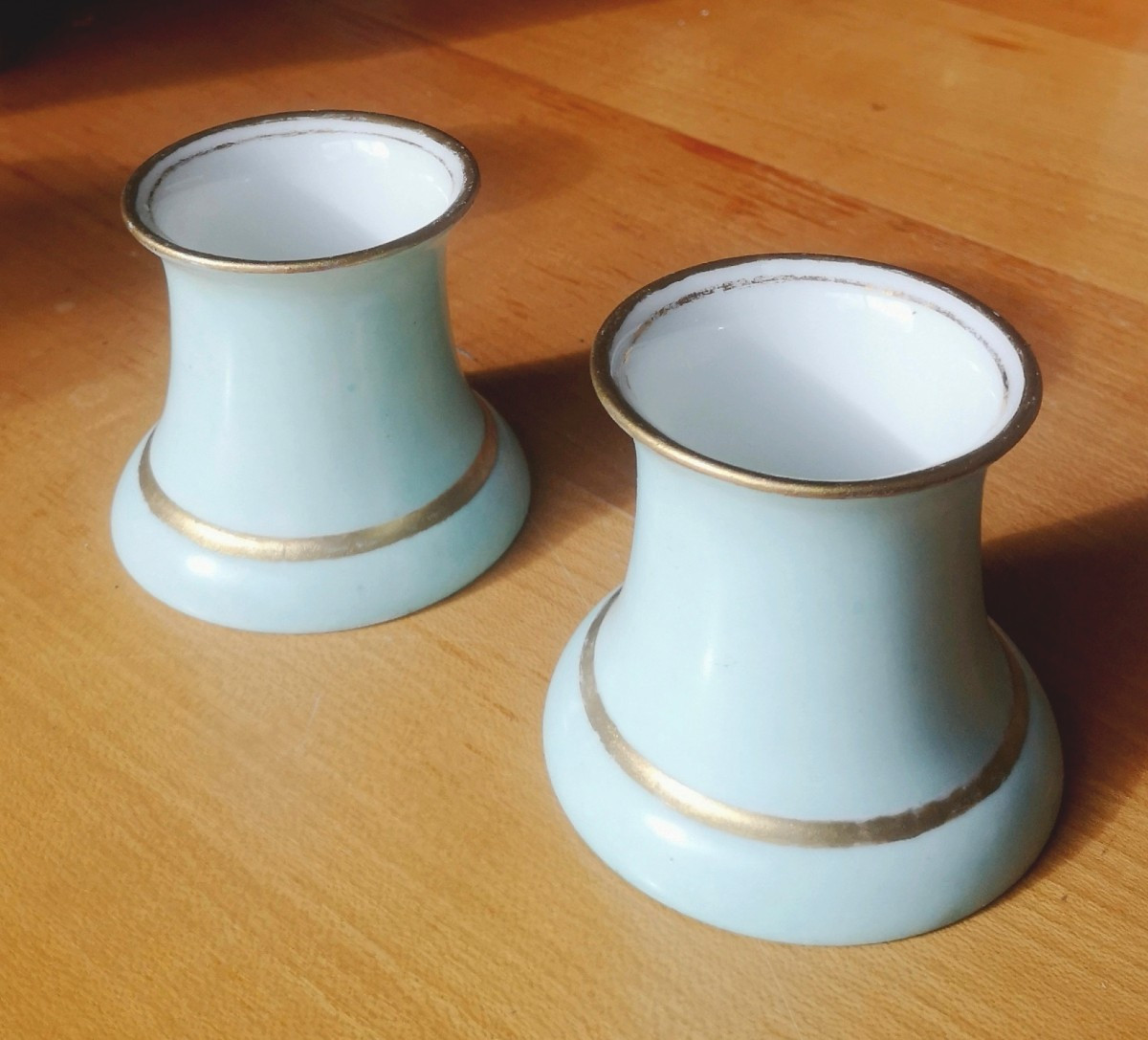 Pair Of Porcelain Pen Holders – Biedermeier / Neoclassical Style, XIX° - A.w.f Thuringia-photo-2