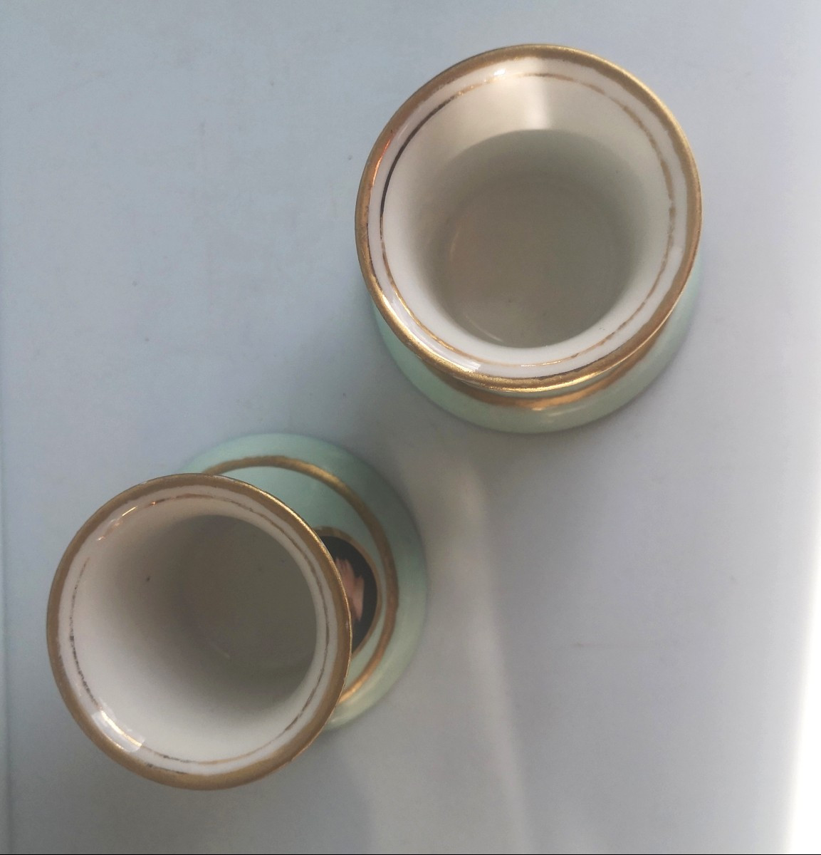 Pair Of Porcelain Pen Holders – Biedermeier / Neoclassical Style, XIX° - A.w.f Thuringia-photo-1