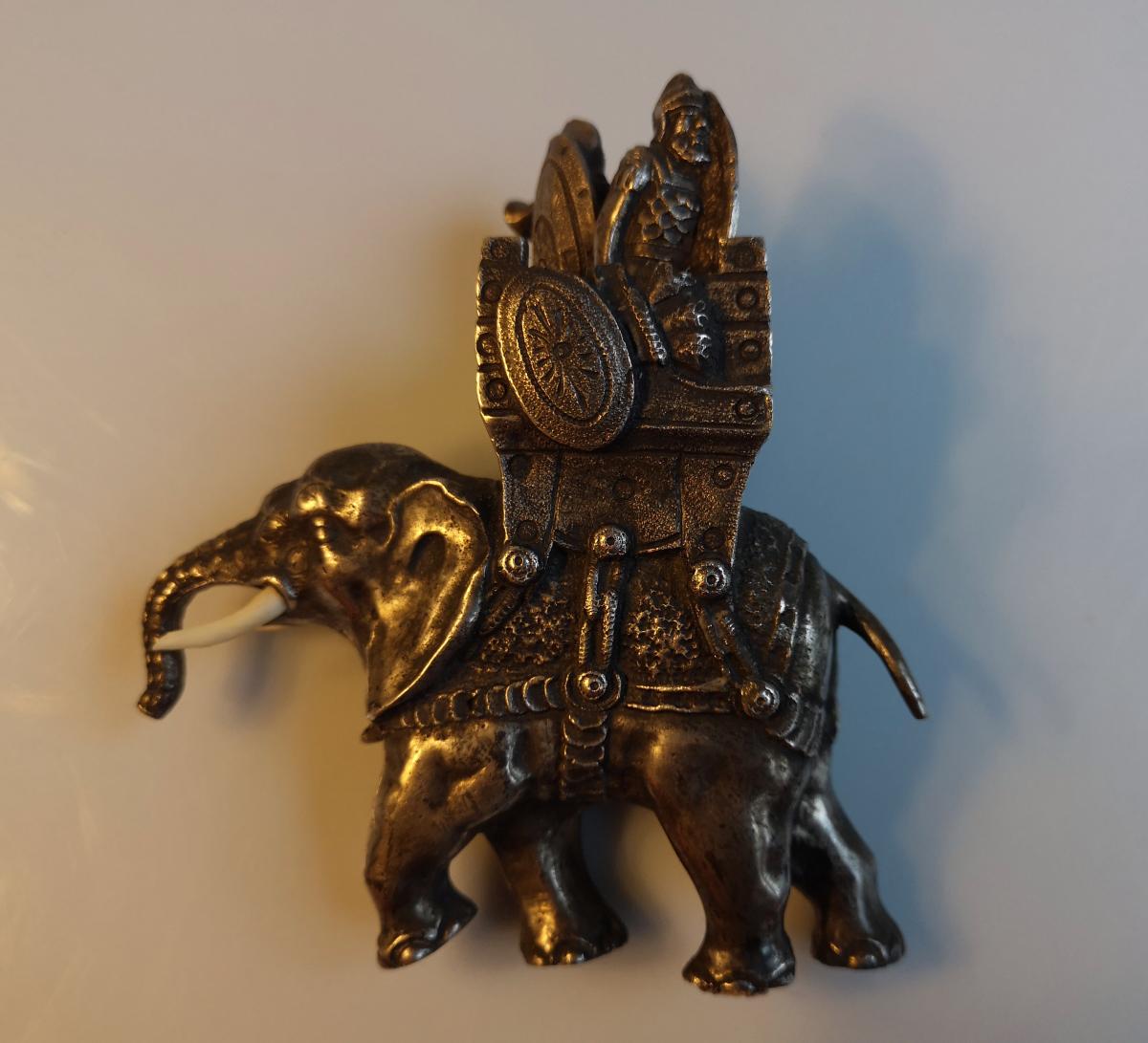 XIX Silver Bronze Elephant Of Hannibal Ht 11 Cm-photo-4