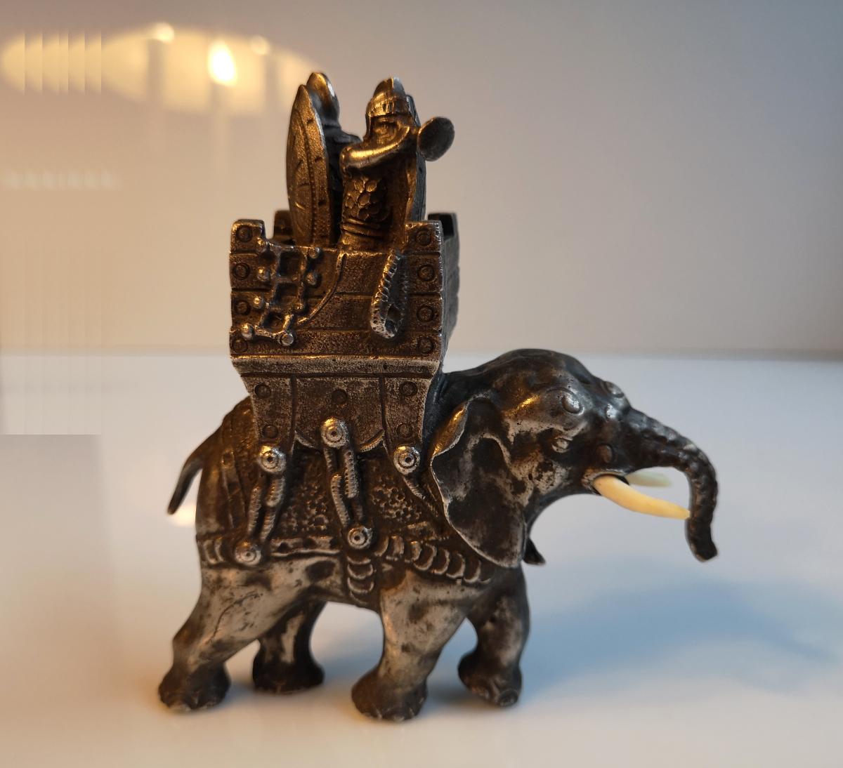 XIX Silver Bronze Elephant Of Hannibal Ht 11 Cm-photo-3