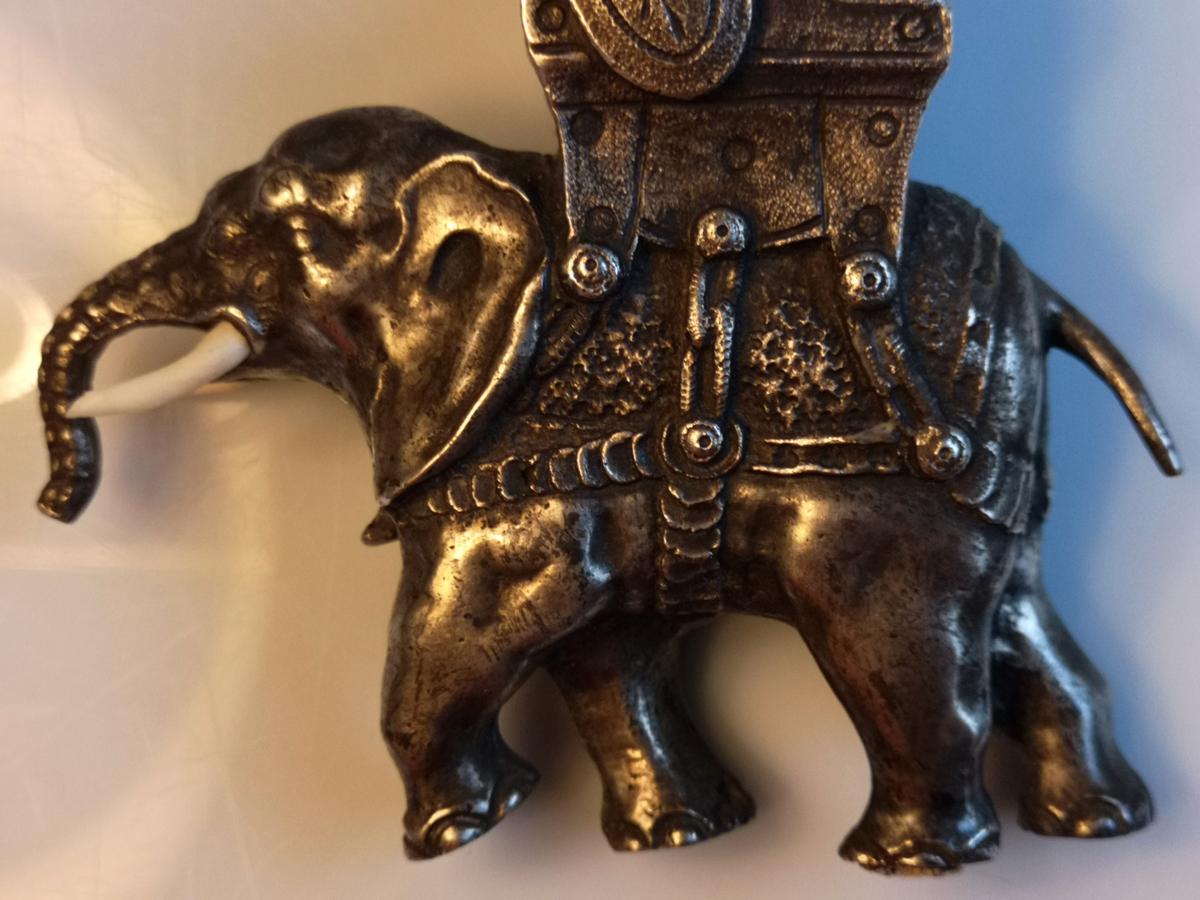 XIX Silver Bronze Elephant Of Hannibal Ht 11 Cm-photo-5