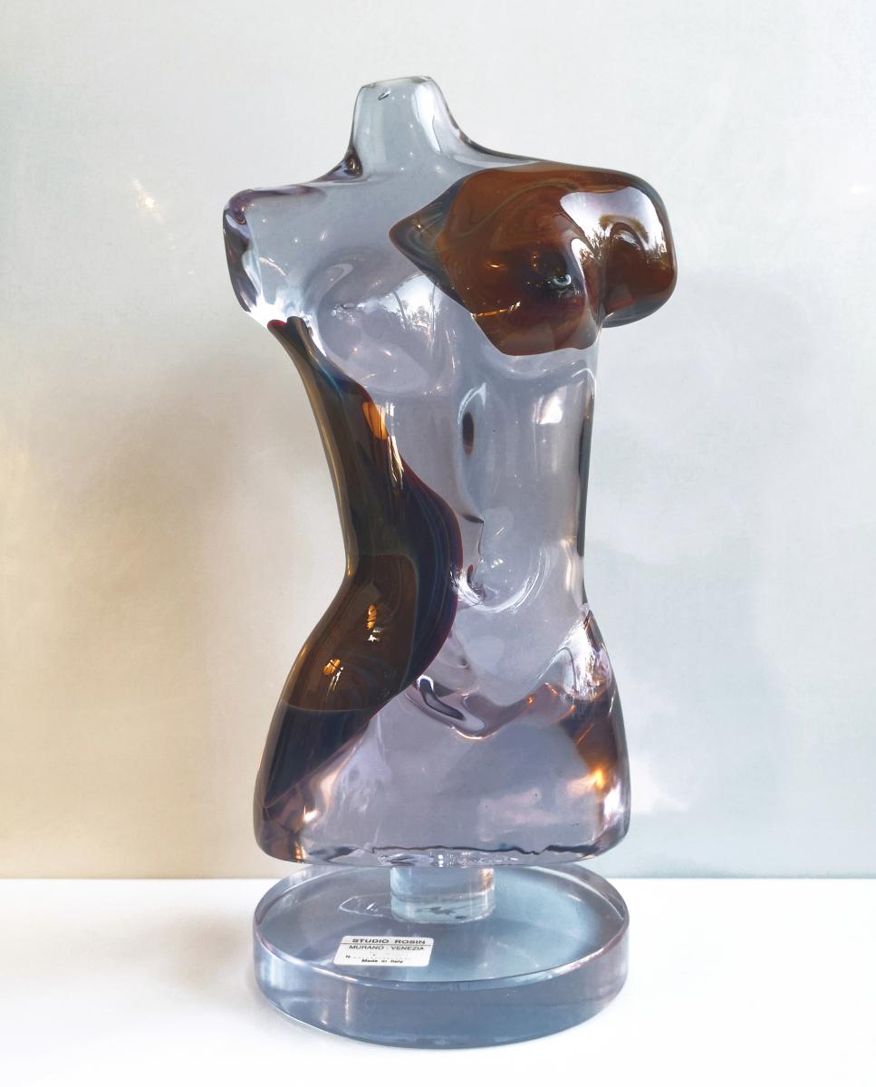 Sculpture Studio Dino Rosin Murano Glass Pate Chalcedony Single Piece 33.5 Cm