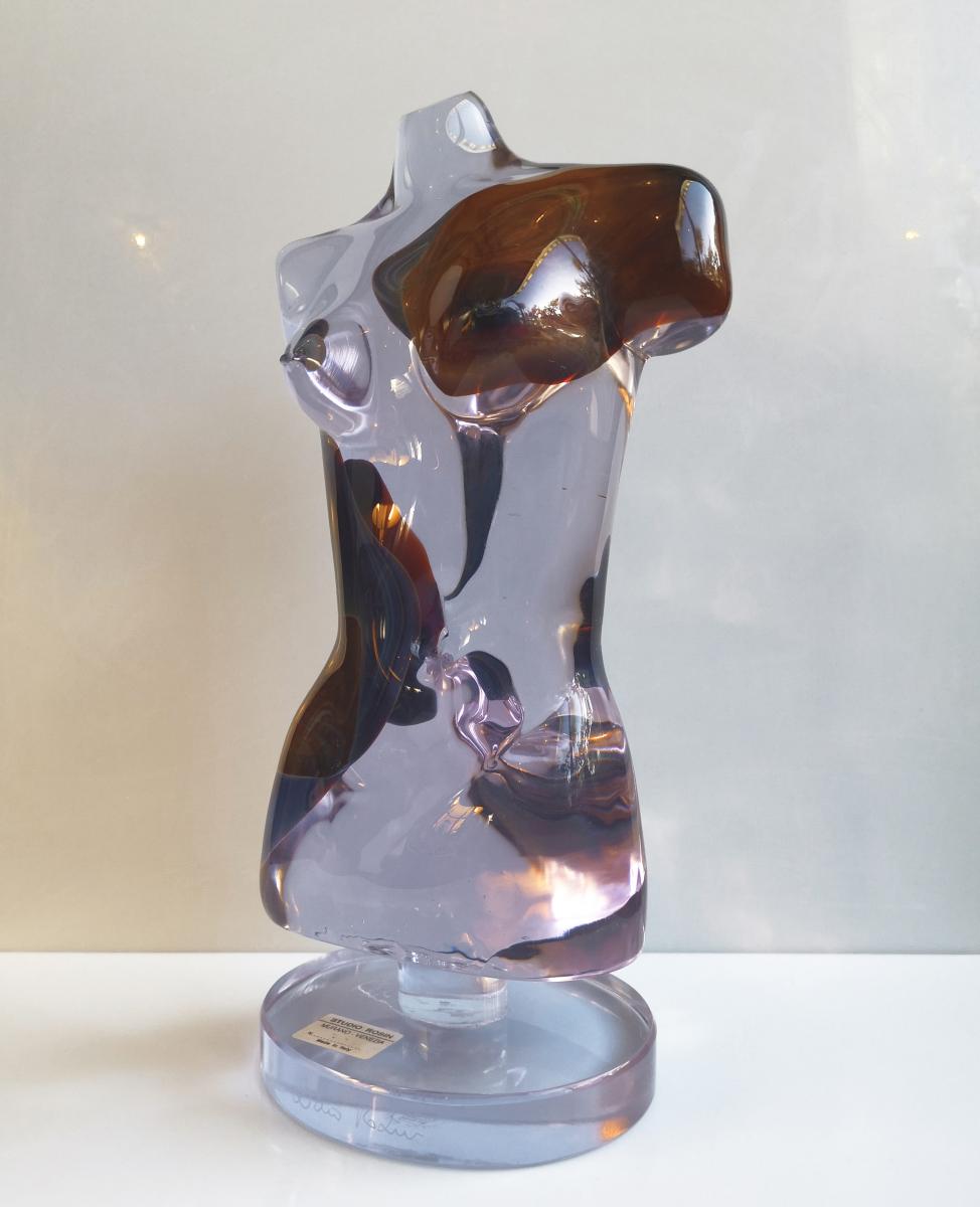 Sculpture Studio Dino Rosin Murano Glass Pate Chalcedony Single Piece 33.5 Cm-photo-3