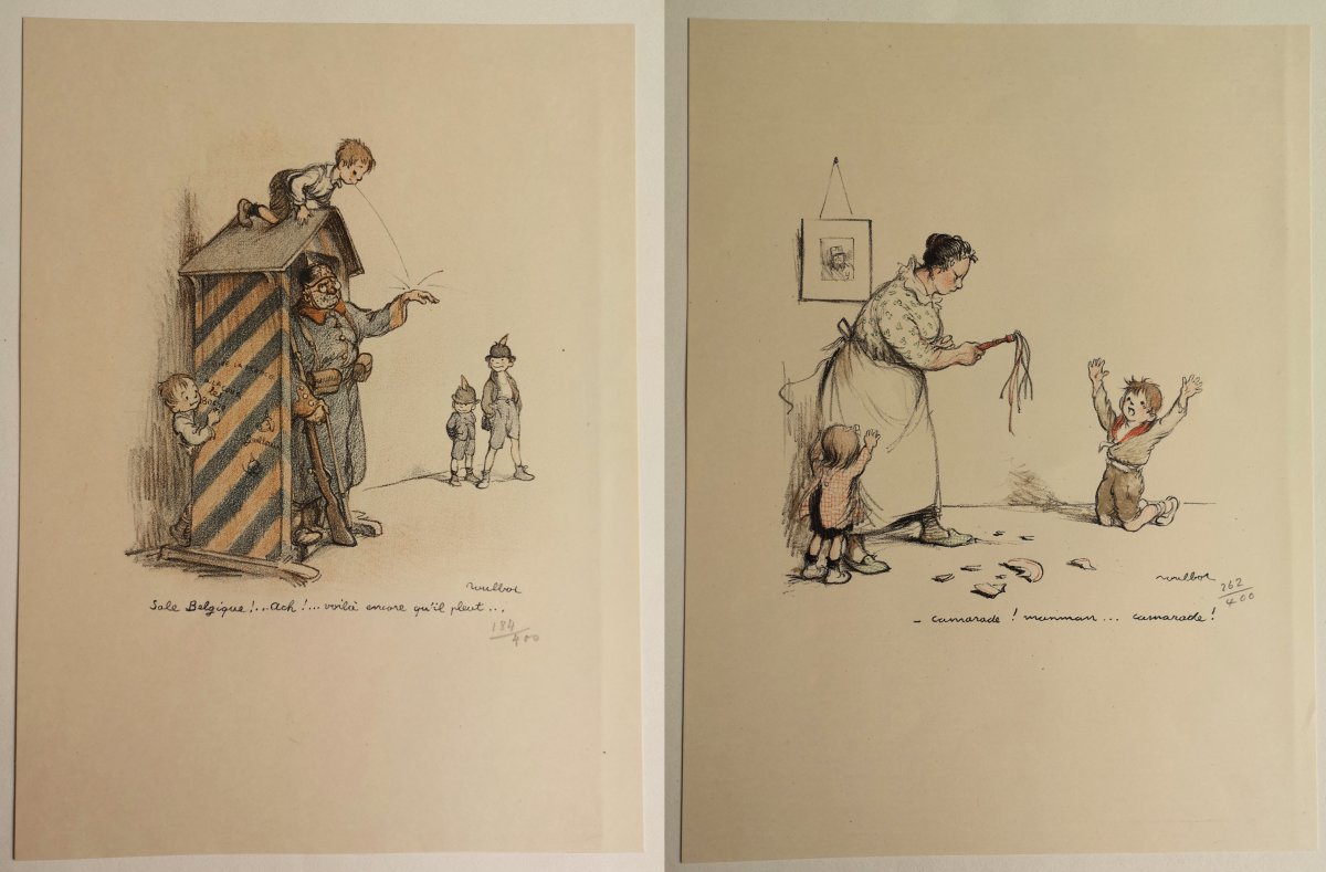 Francisque Poulbot 1879-1946 Portfolio-18-lithos-1915-children's-games-war--photo-2