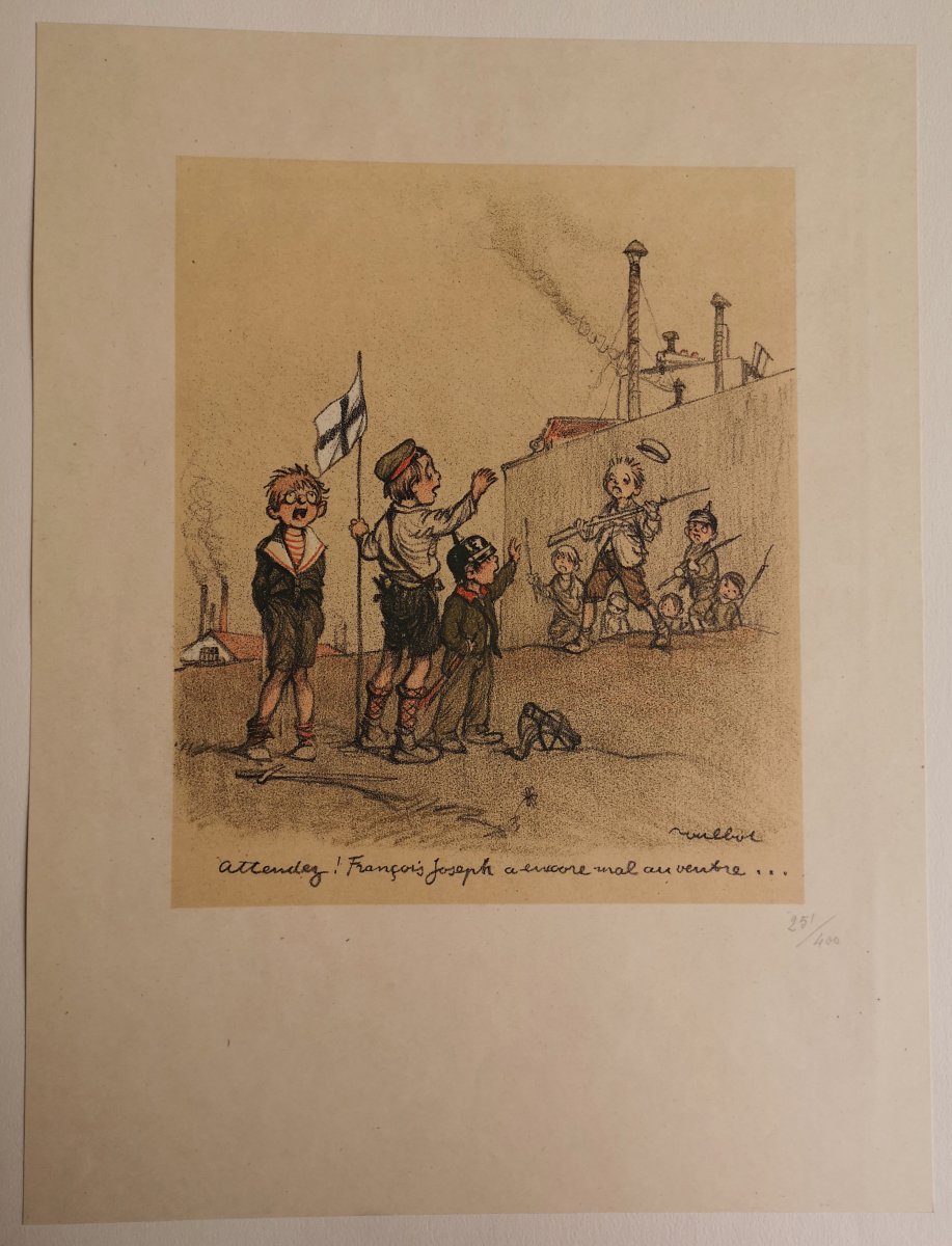 Francisque Poulbot 1879-1946 Porte-folio-18-lithos-1915-jeux-d'enfants-guerre--photo-7