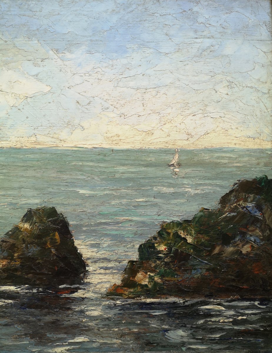 Hsp Jakob Madiol Dit Jacques Madyol 1871 1950 Sailboat Near The Coast-photo-2