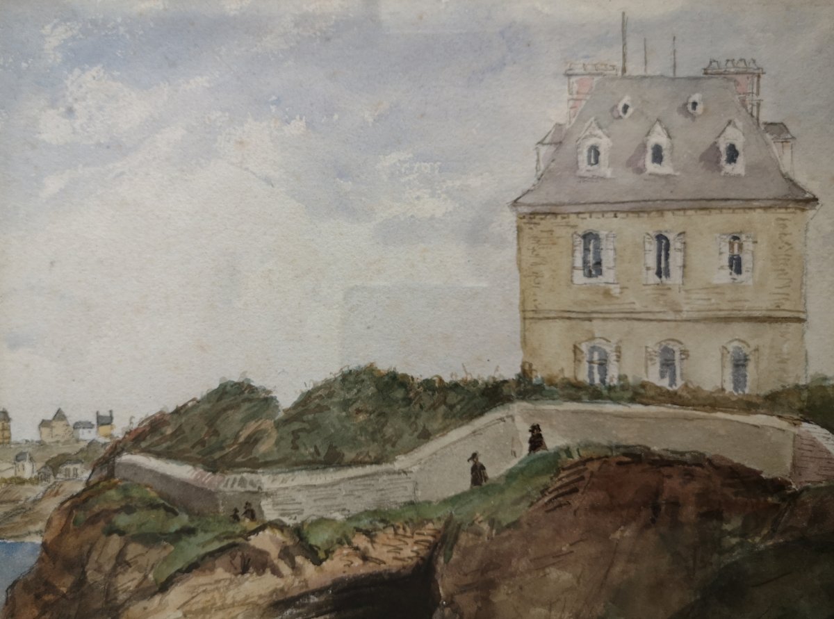 Suzanne Fremont 1876 1962 House On The Coast Circa 1915 Watercolor-photo-3