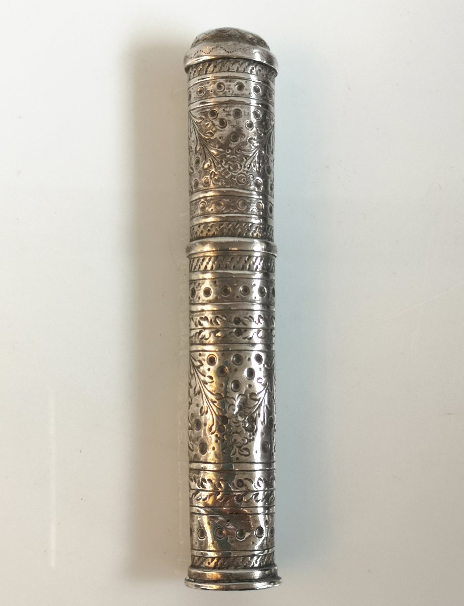 Etui à Cire Argent Massif époque Louis XVI Ou Tout Debut XIXème-photo-2