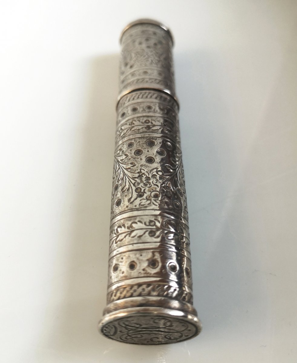 Etui à Cire Argent Massif époque Louis XVI Ou Tout Debut XIXème-photo-3