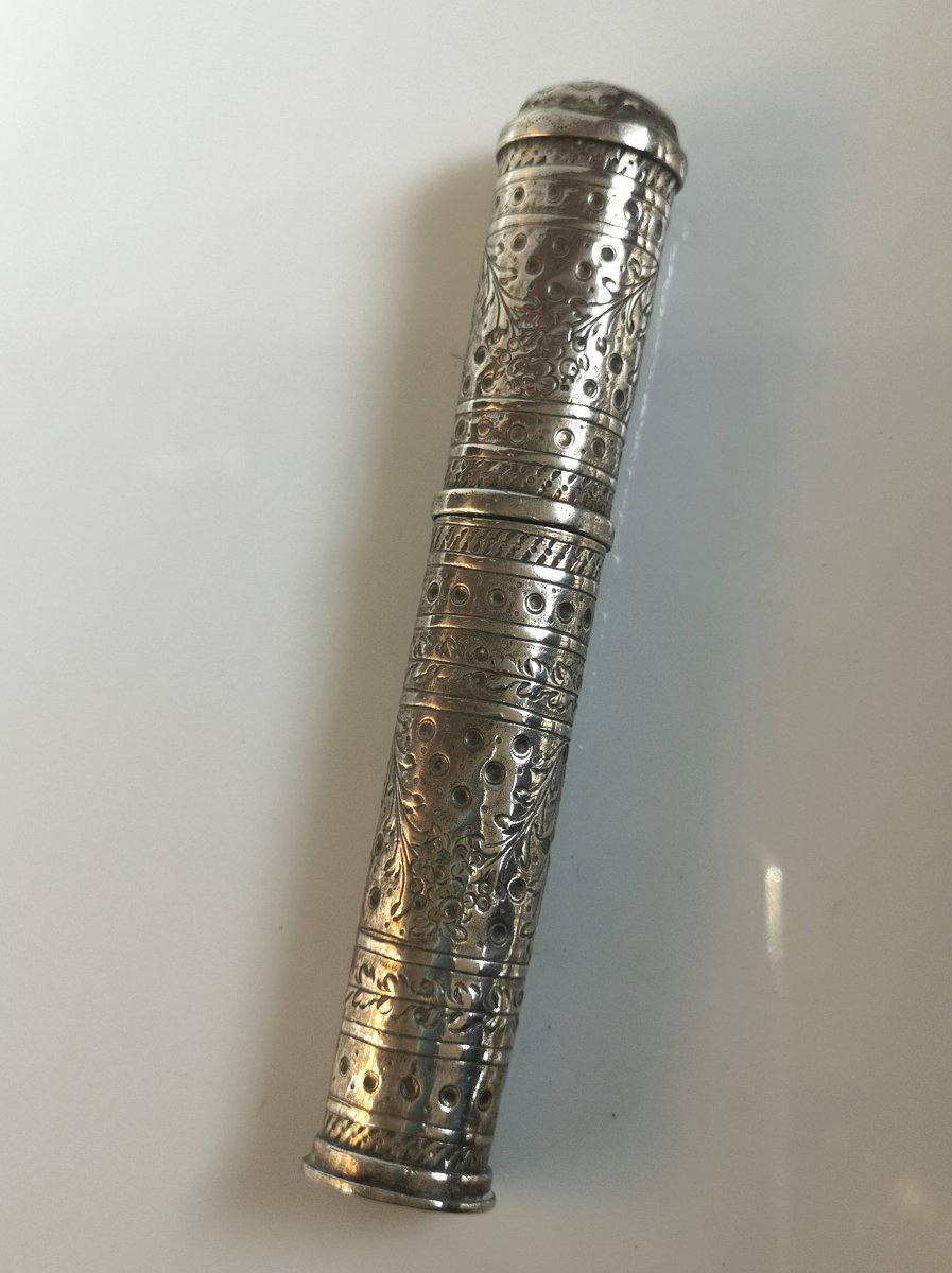 Etui à Cire Argent Massif époque Louis XVI Ou Tout Debut XIXème