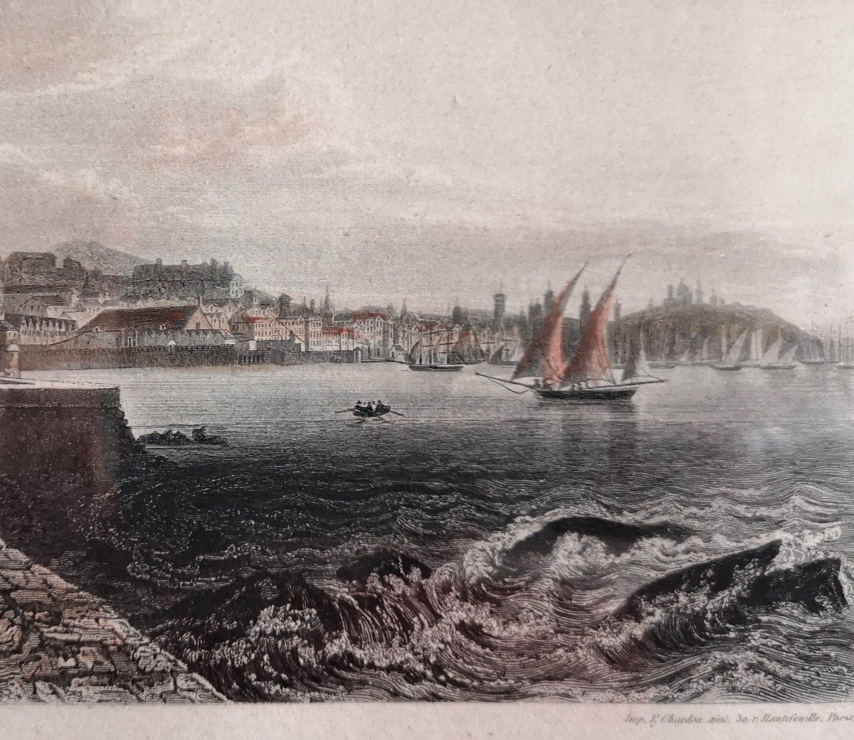 Engraving XIX ° Genoa Engraved By Adolphe Rouargue (1810 - 1870)-photo-2