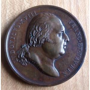 Bronze Medal 1816 Marriage Of The Duke Of Berry And Caroline Ferdinande - By Andrieu