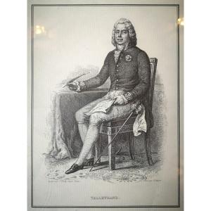 Gravure Talleyrand XIXe Boilly Isabey – Portrait historique – Papier filigrané