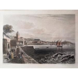 Engraving XIX ° Genoa Engraved By Adolphe Rouargue (1810 - 1870)