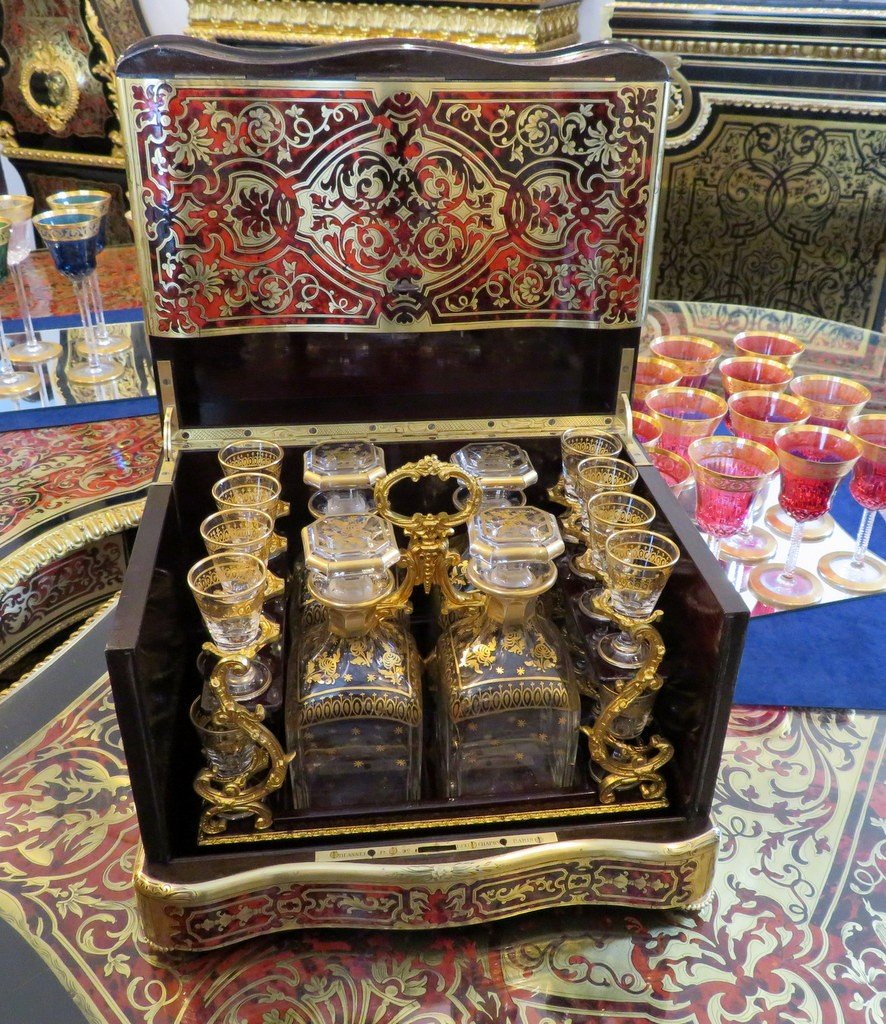 Stamped Th .  Année Tantalus Box All Faces In Boulle Marquetry, Napoleon III Period 19th-photo-4