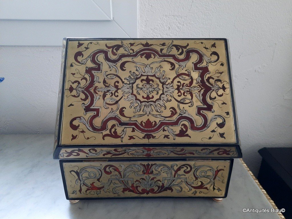 Jewelry Box In Boulle Marquetry On All  Sides, XVIII Th Century-photo-7