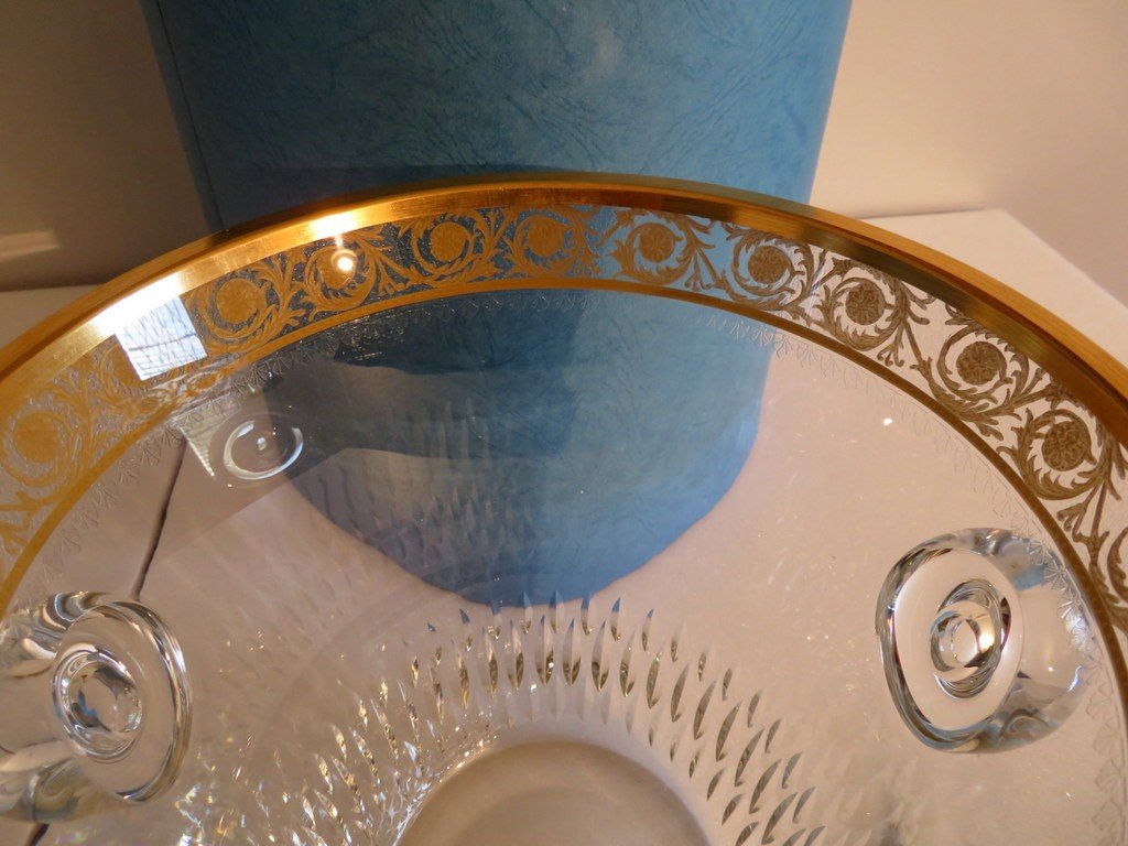 Seau à Champagne Saint Louis Thistle Or Cristal Avec Boite d'Origine-photo-1