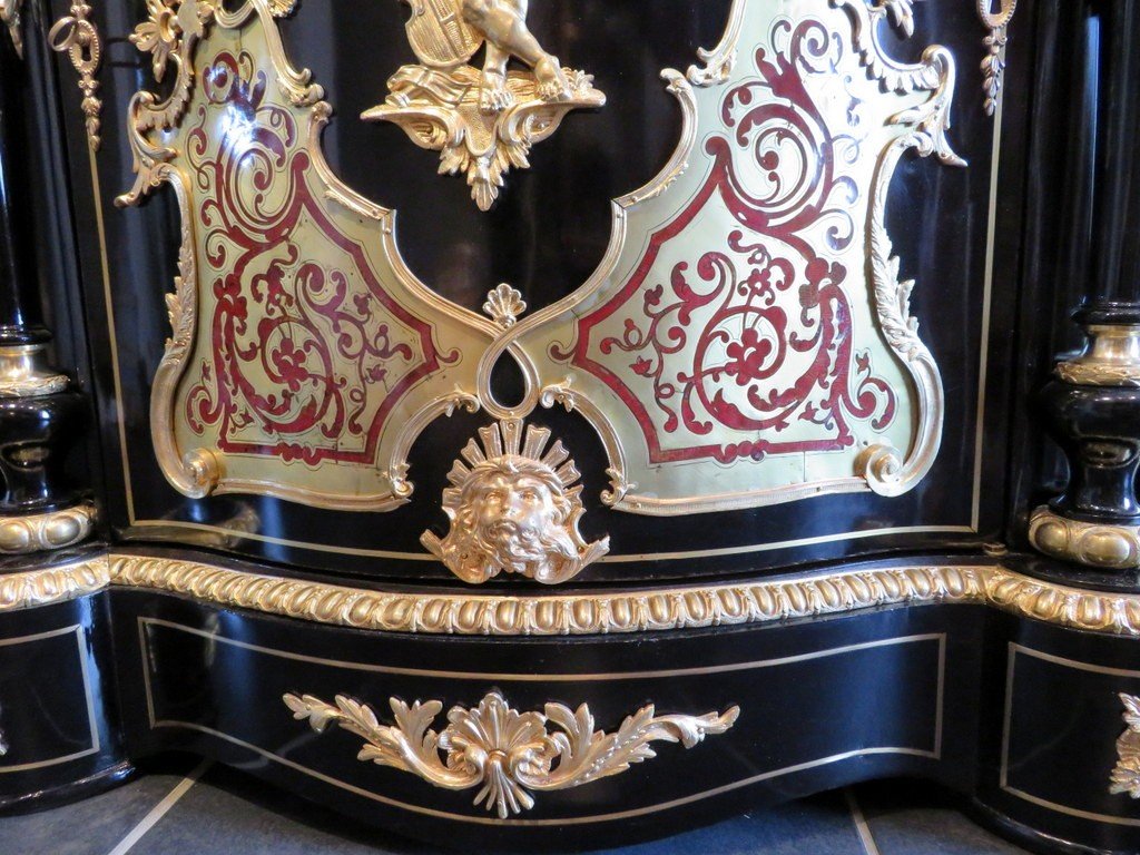 Stamped Blaise Millet Impressive French Credenza 3 Doors In Marquetry Boulle 19th Napoléon III Period-photo-3