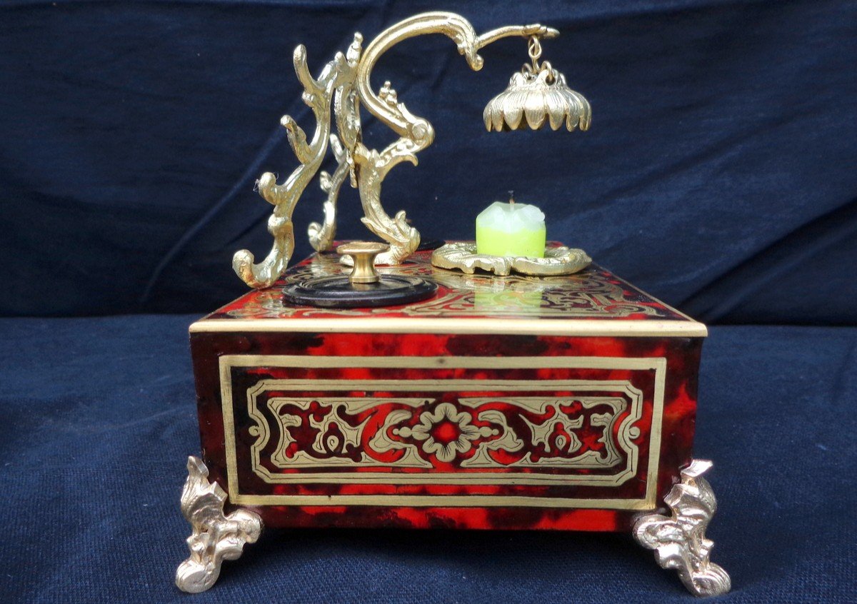 Estampillé Thenard Fumoir En Marqueterie Boulle Toutes Faces Epoque Napoléon III-photo-5