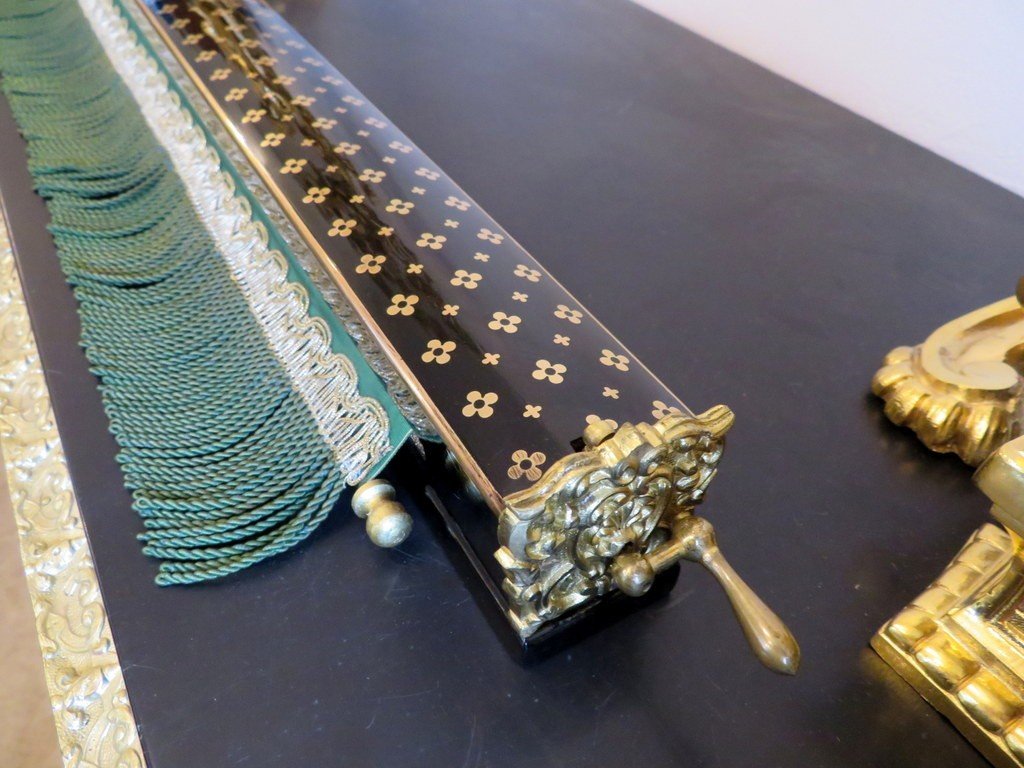 Pare Fumée En Marqueterie à La Reine Epoque Napoléon III Boulle-photo-4