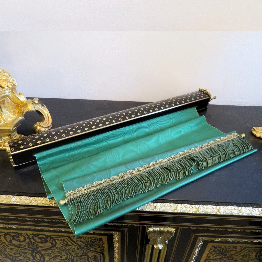 Pare Fumée En Marqueterie à La Reine Epoque Napoléon III Boulle