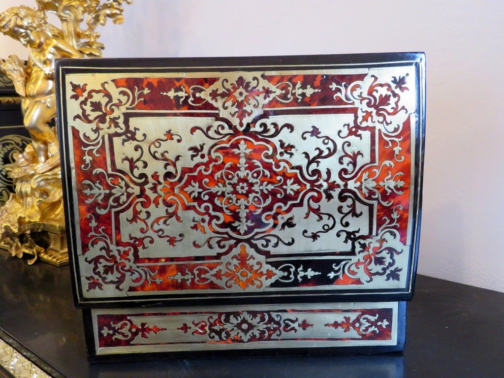 Jewelry Box In Boulle Marquetry XVIII Period 18th-photo-3