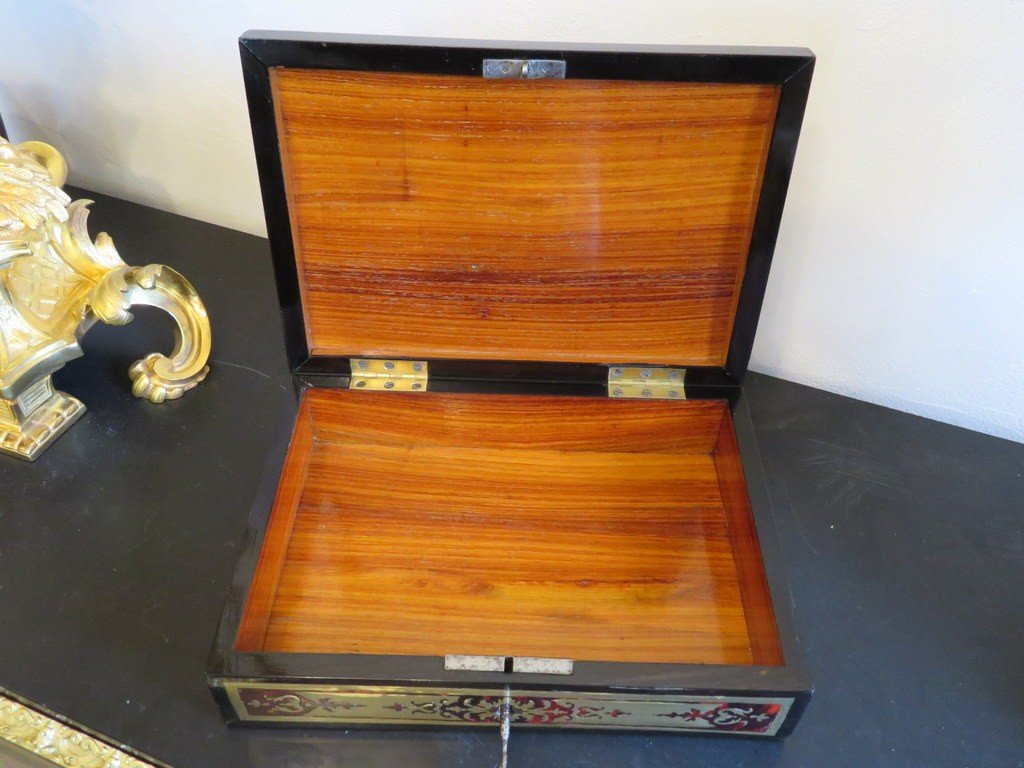 Jewelry Box In Boulle Marquetry XVIII Period 18th-photo-7