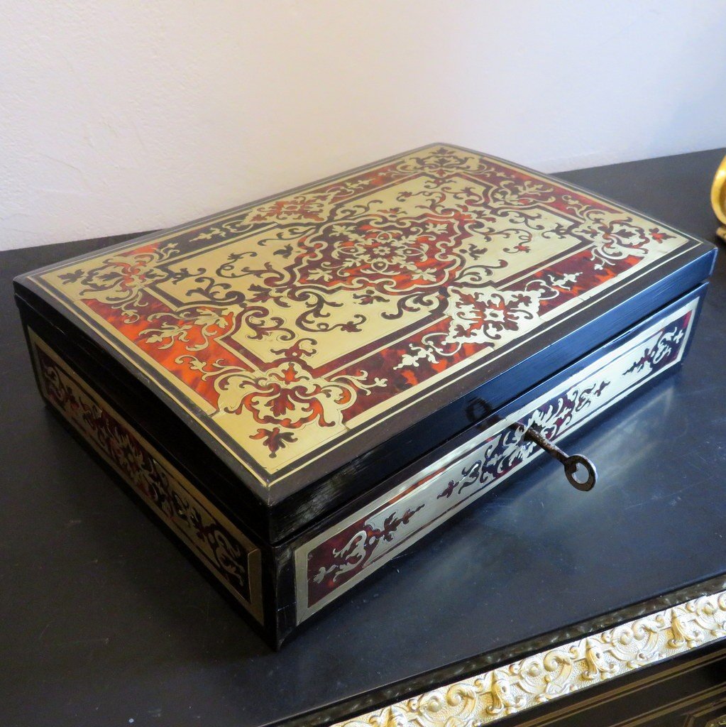 Jewelry Box In Boulle Marquetry XVIII Period 18th