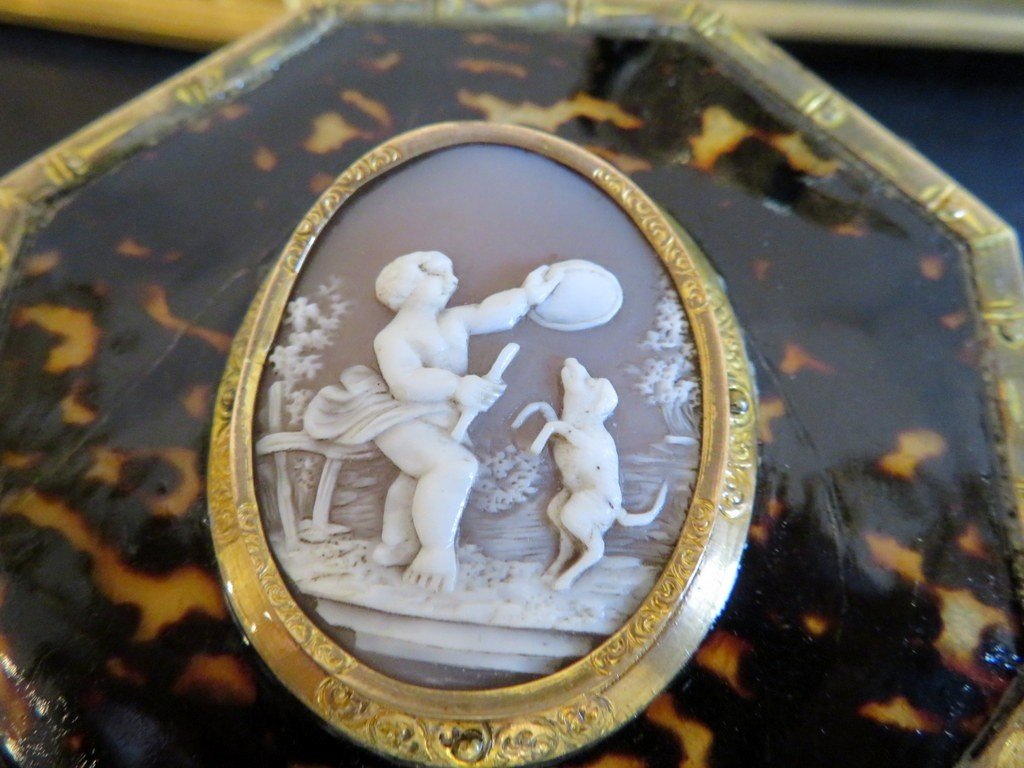 Boite à Bijoux En Bronze Et écaille brune Boulle Epoque Napoléon III-photo-2