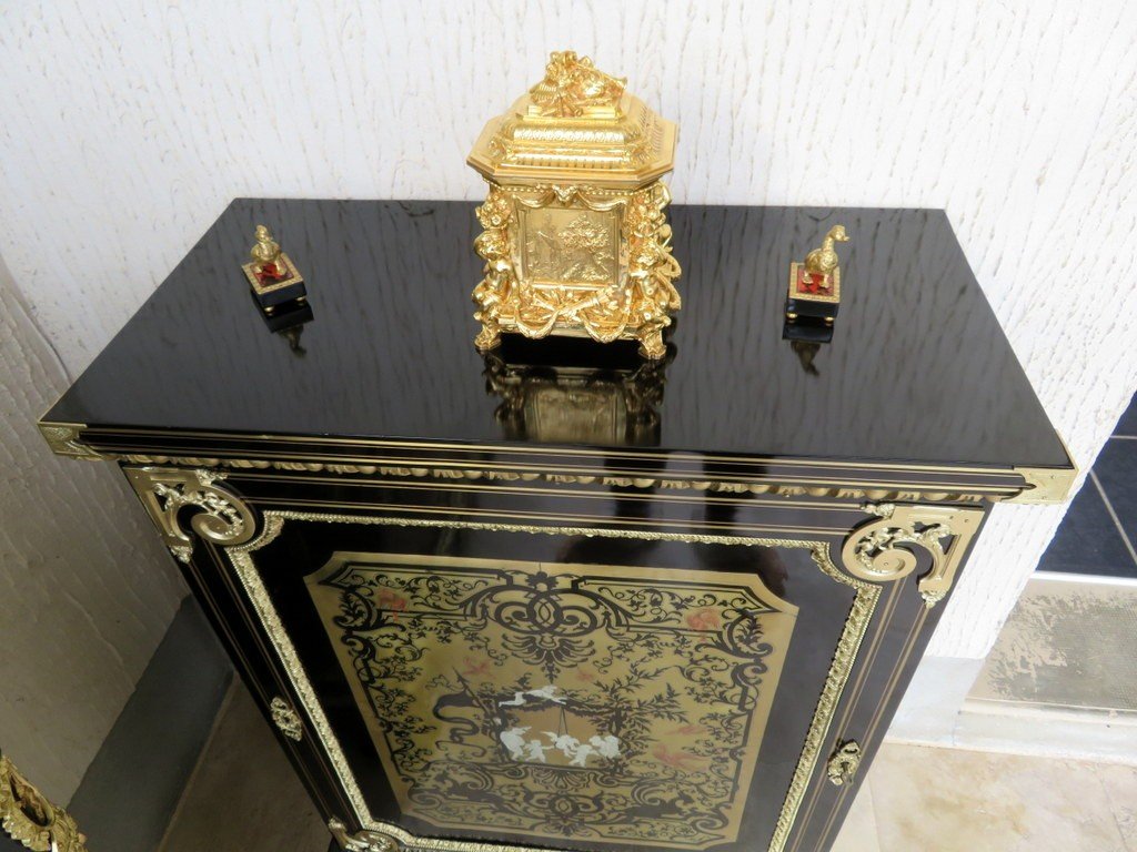 Meuble d'Appui L XIV En Marqueterie Boulle Epoque Napoléon III-photo-6