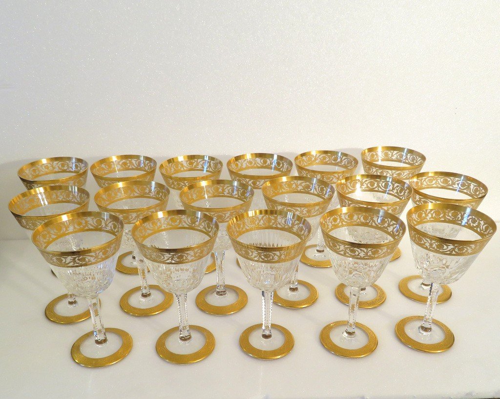 1 Verre à Cocktail En Saint Louis Thistle Or Cristal Signé-photo-1