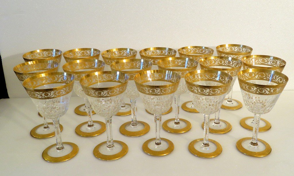 1 Verre à Cocktail En Saint Louis Thistle Or Cristal Signé-photo-7