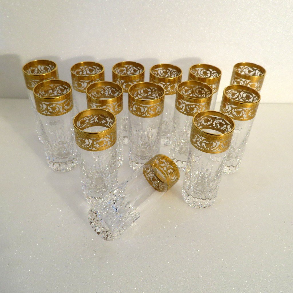 1 Shooter Verre à  Vodka Saint Louis Thistle Or Cristal Signé