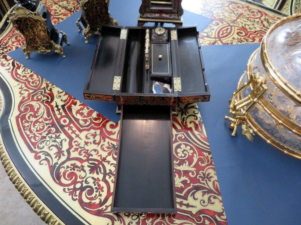 Master Pencil Case In Boulle Marquetry On All  Sides, Napoleon III Period-photo-4