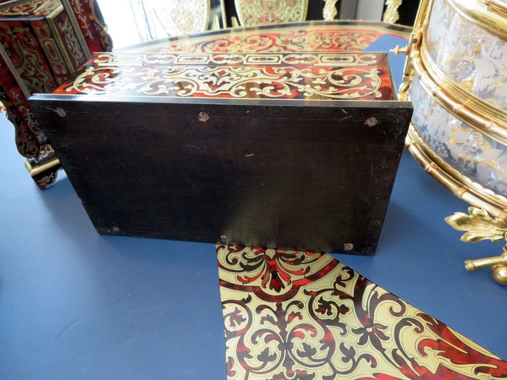 Master Pencil Case In Boulle Marquetry On All  Sides, Napoleon III Period-photo-8