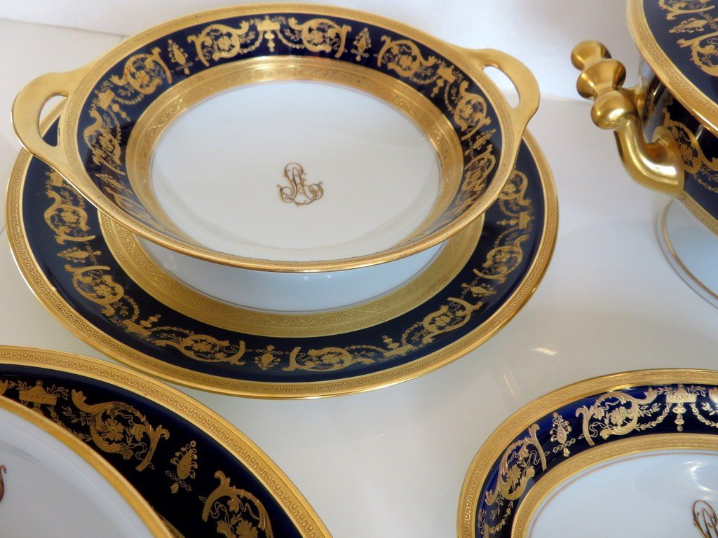 Bleu De Four Haviland Imperator Service En Porcelaine De Limoges Complet Exeptionnel-photo-4