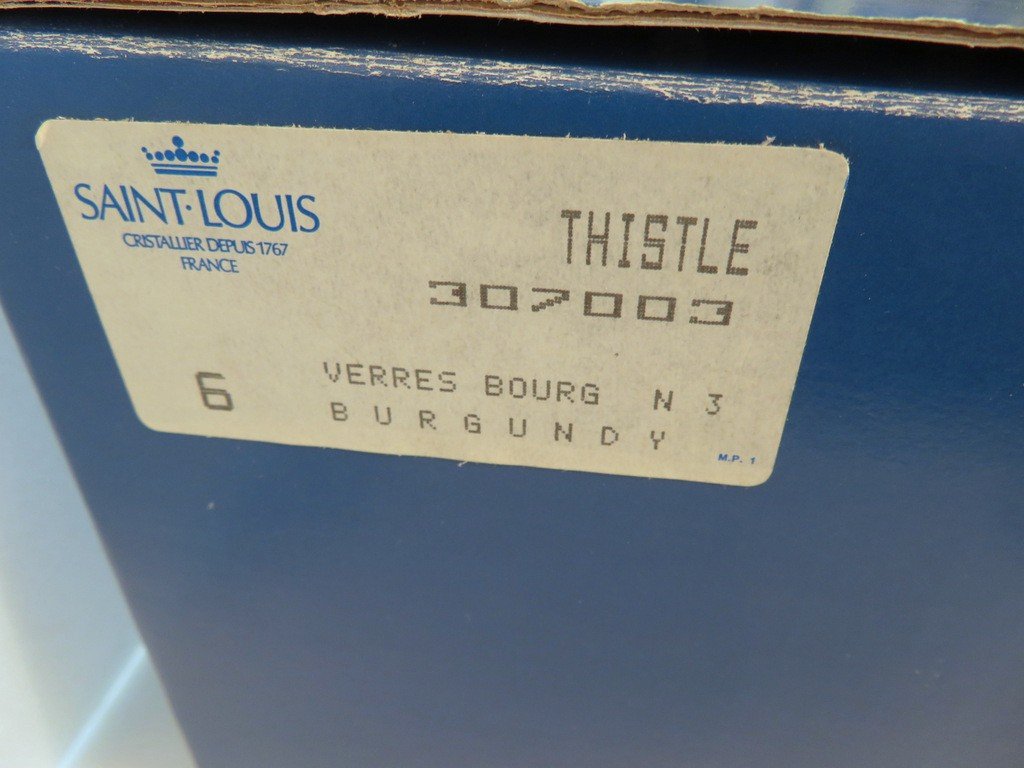 Neufs En Boite 6 Bourgogne St Louis Thistle Or Cristal-photo-4