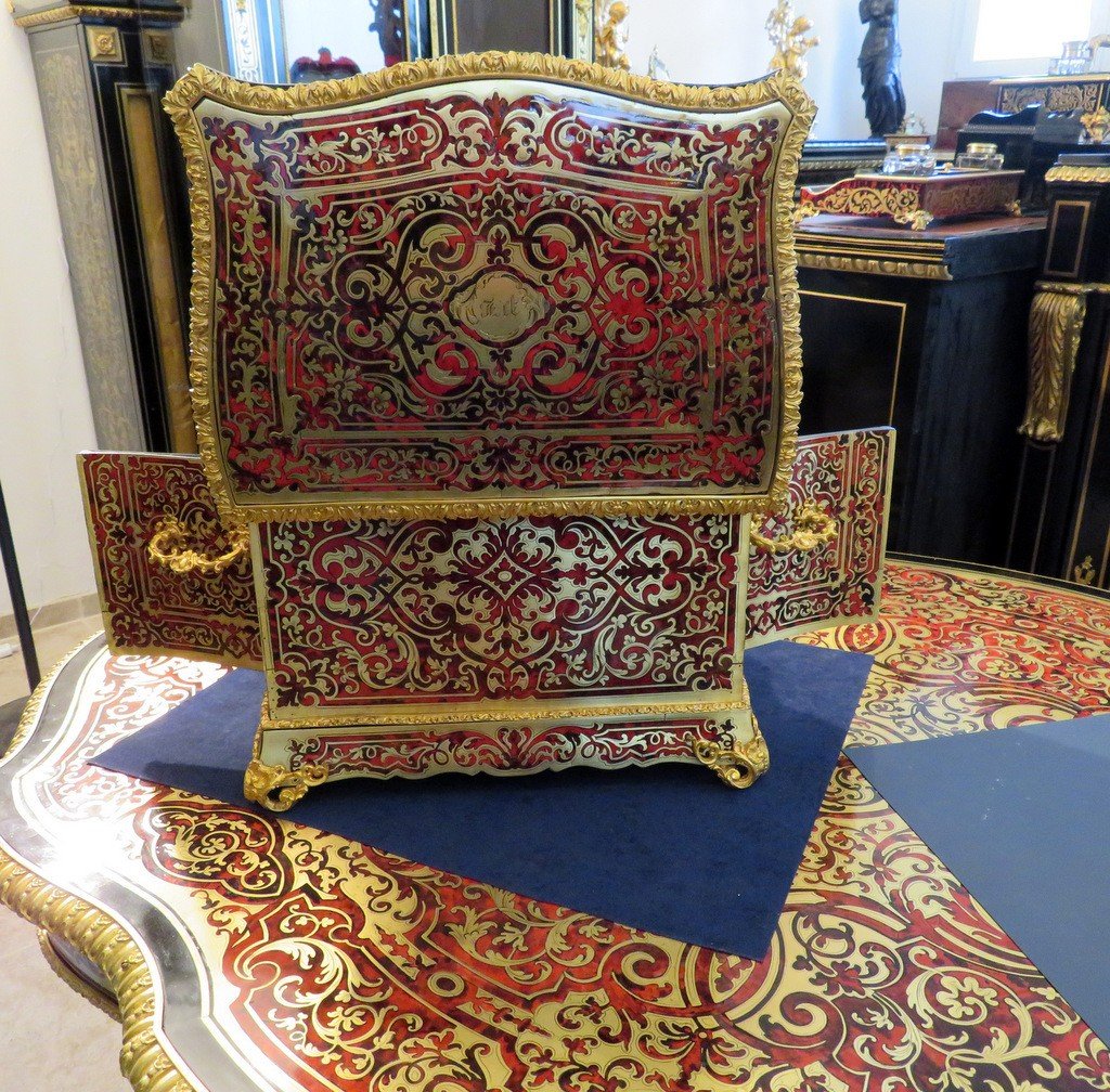 Tantalus Box In Boulle Marquetry Napoleon III Period 19th-photo-2