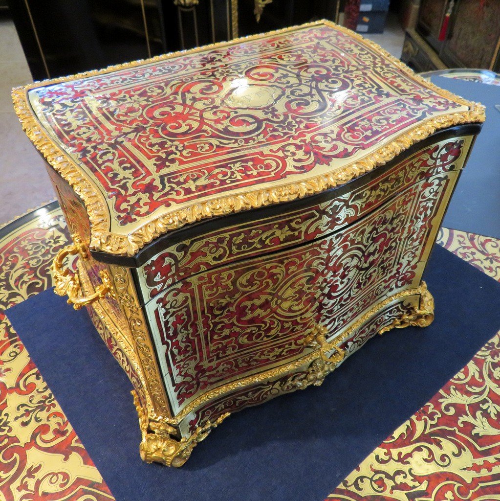Tantalus Box In Boulle Marquetry Napoleon III Period 19th