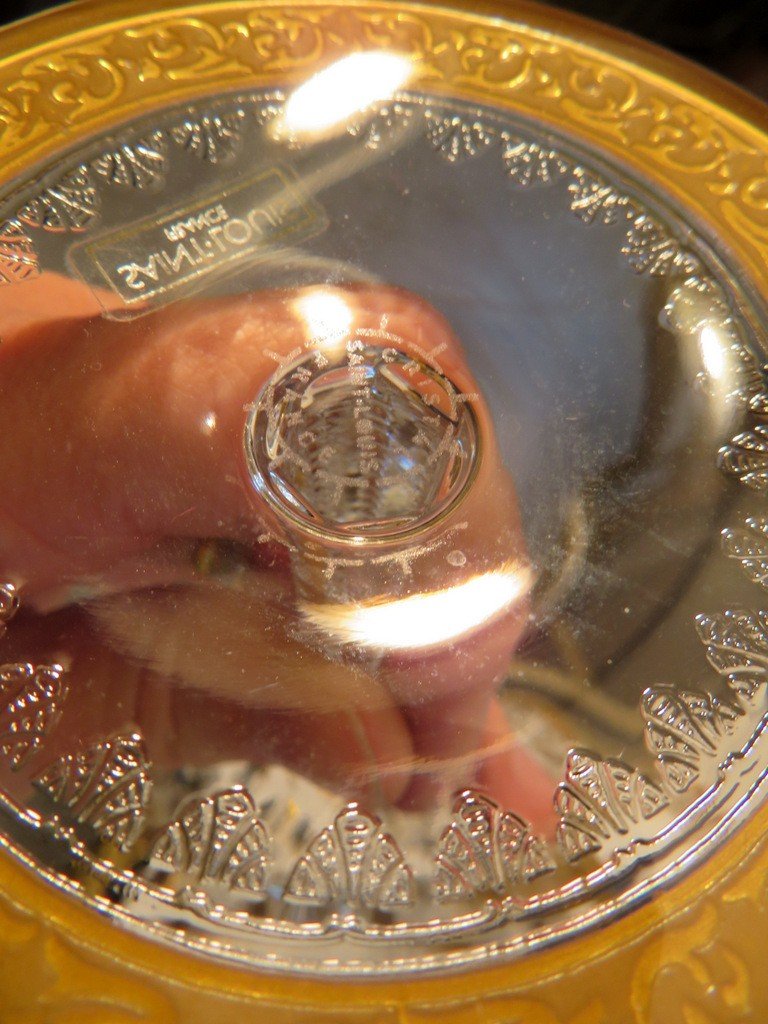 Rare Boite 6 Eau Americain 19cm Saint Louis Thistle Or Cristal-photo-3