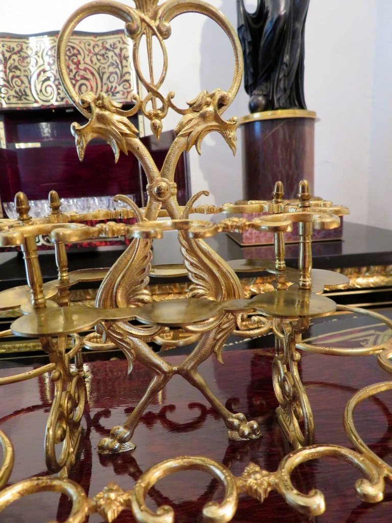 Cave à Liqueur Mouvementée Marqueterie Boulle d'époque Napoléon III-photo-4