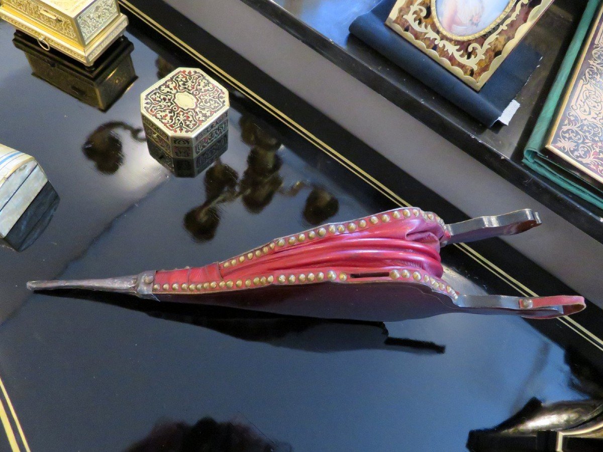 Soufflet De Cheminée En Marqueterie Boulle époque Napoléon III-photo-2