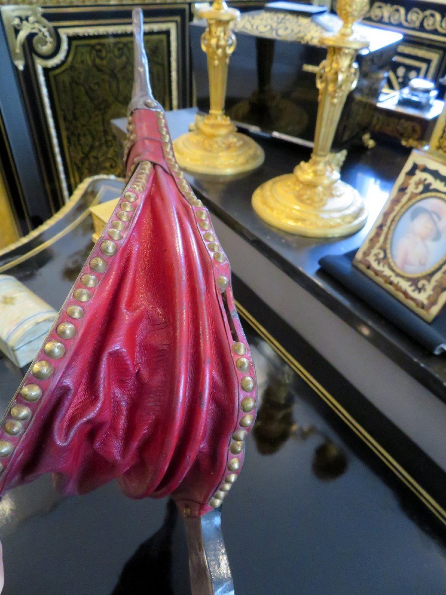Soufflet De Cheminée En Marqueterie Boulle époque Napoléon III-photo-4