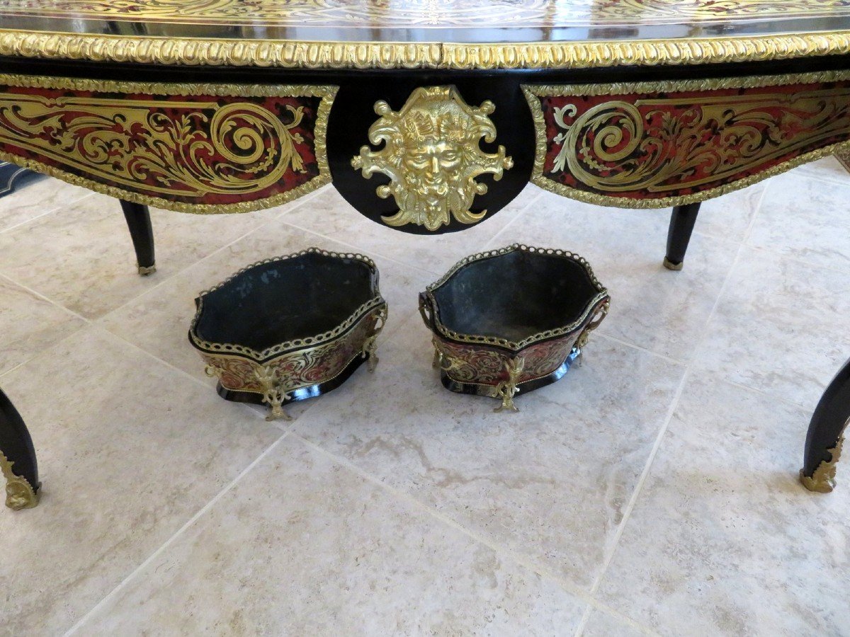 Large Minister's Desk In Boulle Marquetry, Napoleon III Period-photo-7