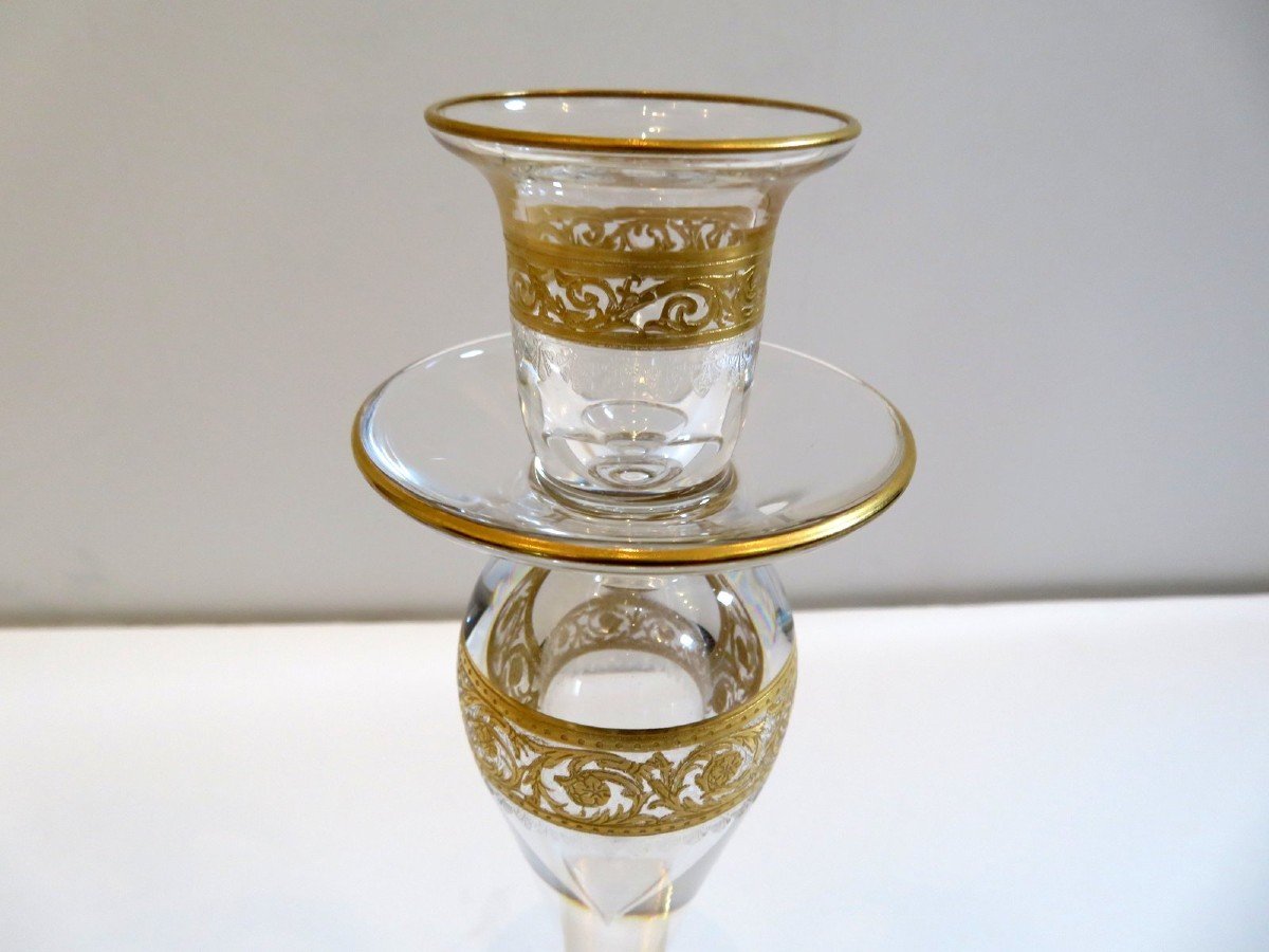 Bougeoir Saint Louis Thistle Or Cristal 22.5cm-photo-2