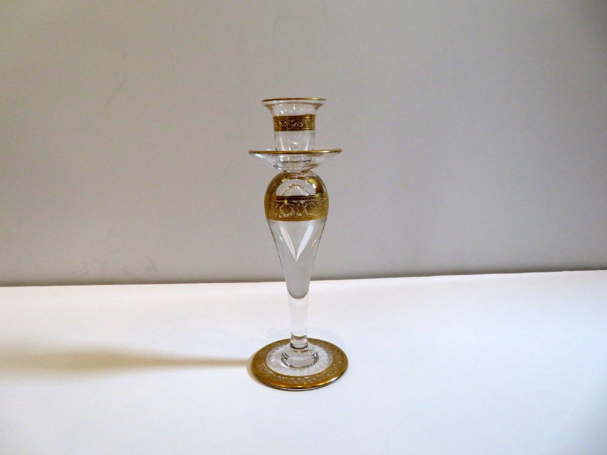 Bougeoir Saint Louis Thistle Or Cristal 22.5cm-photo-1