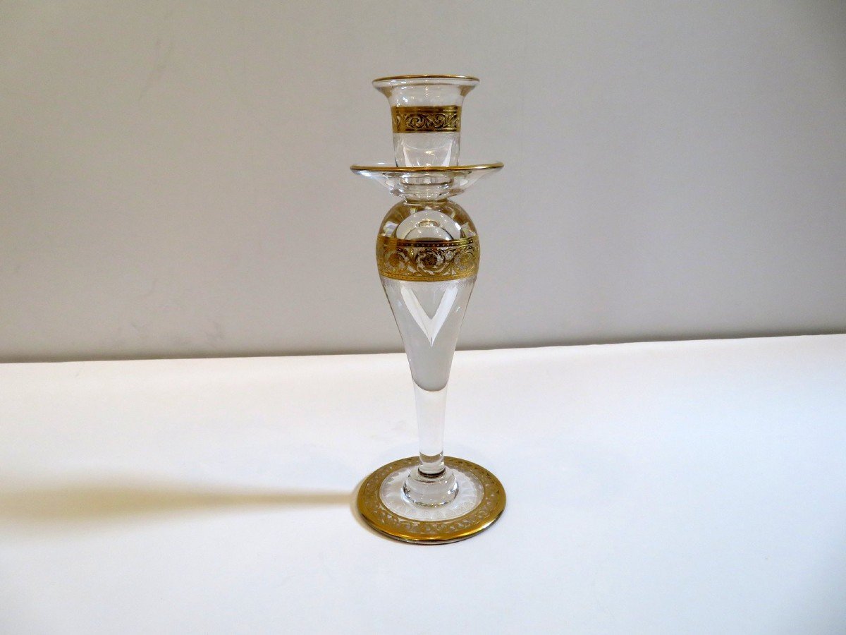 Bougeoir Saint Louis Thistle Or Cristal 22.5cm-photo-4