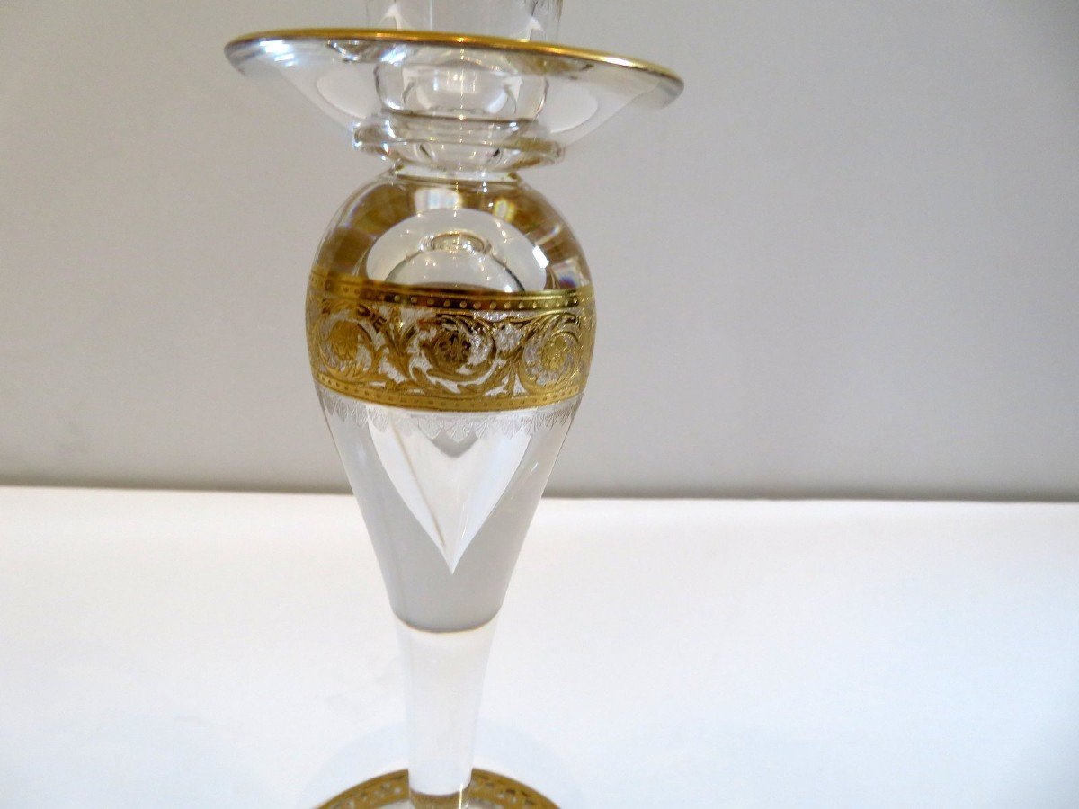 Bougeoir Saint Louis Thistle Or Cristal 22.5cm-photo-5