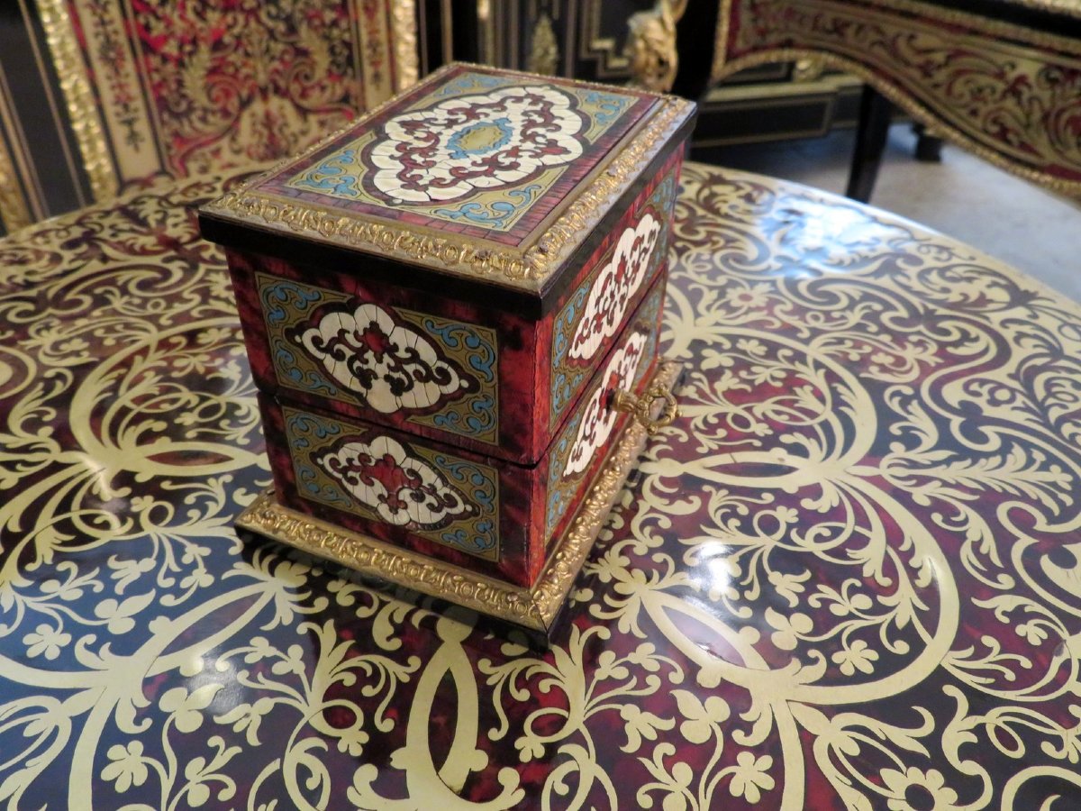 Fragancy Box In Boulle Marquetry On All Sides From The Napoleon III Period-photo-3