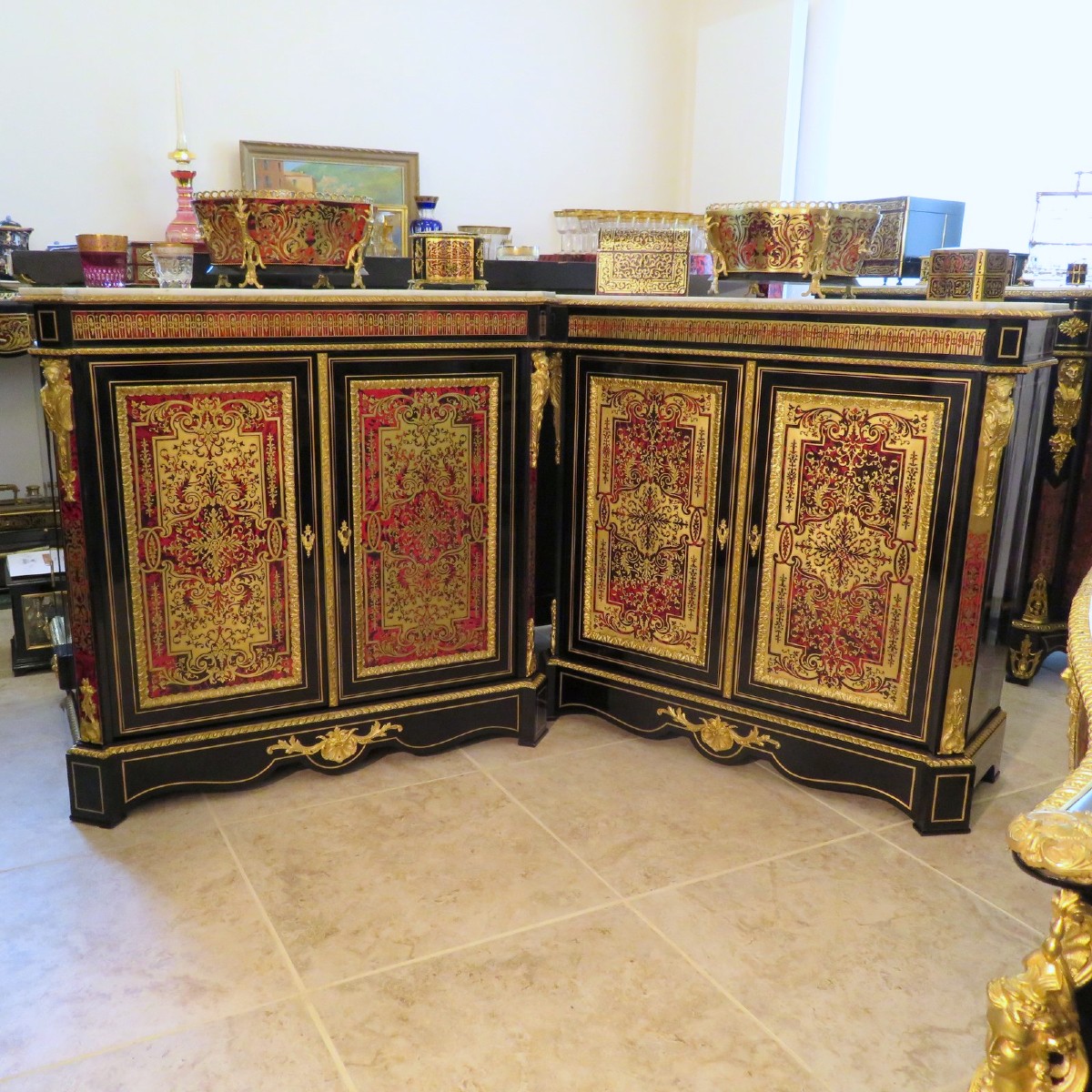 Pair Of Boulle Marquetry Cabinet   Napoleon III Period In Perfect Condition